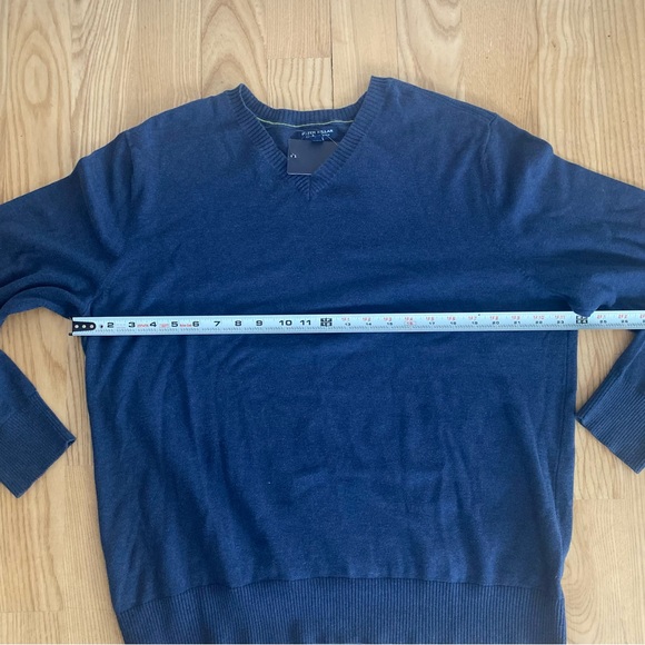 Peter Millar Navy Blue V Neck Sweater Cotton Golf Performance Holiday Work 2XL - Picture 8 of 10